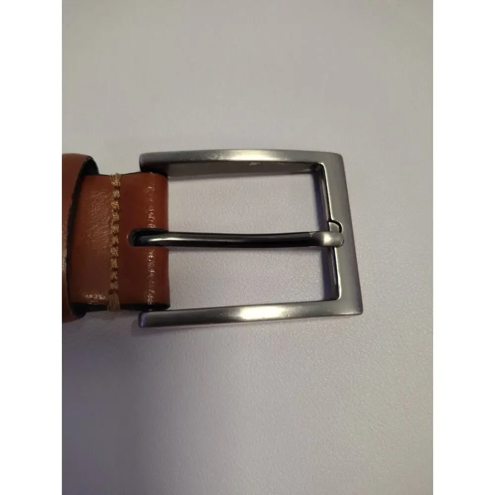 Joseph Abboud Genuine Leather Belt Men’s 34 Cognac Brown Hand Crafted in Italy